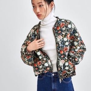 zara floral bomber